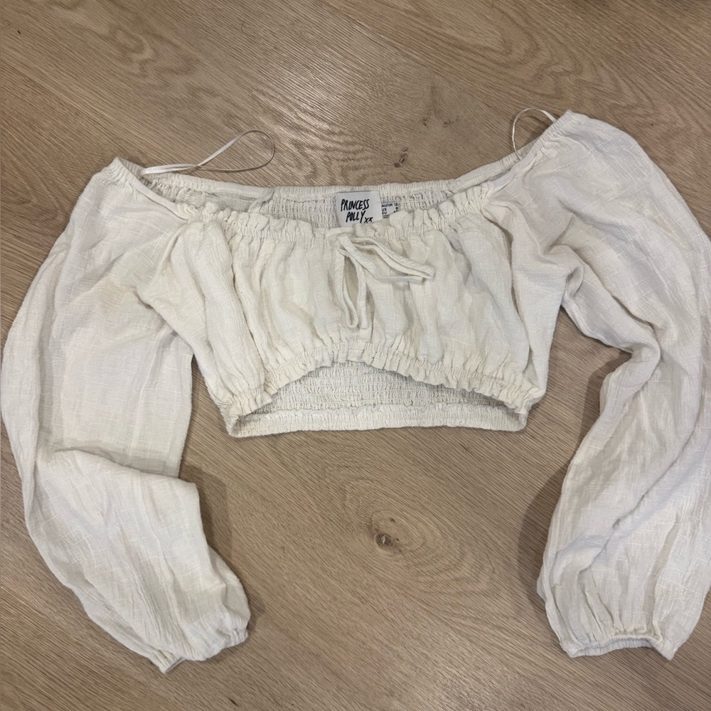 Princess Polly Off-White Ruched Top